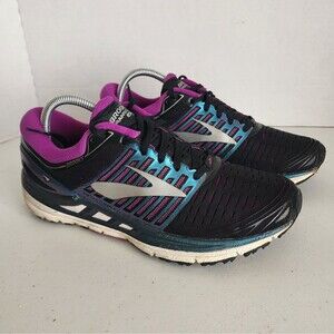 Brooks Transcend 5 Shoes Womens 9.5 Black Purple Pink 1202631B023